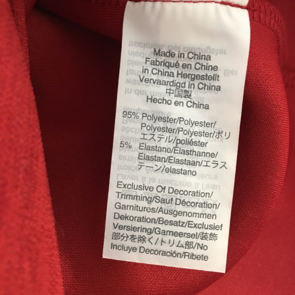 Madewell Texture & Thread Faux Wrap Blouse Medium Red V-neck Stretch - Picture 7 of 9
